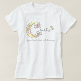 T-shirt Charissa girls nom de la coutume décorative signif