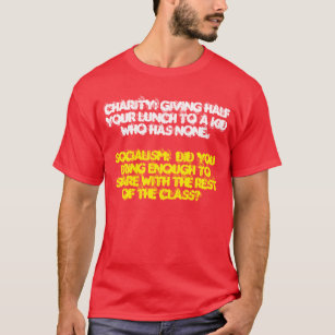 T-shirt Charité Contre Socialisme Texte