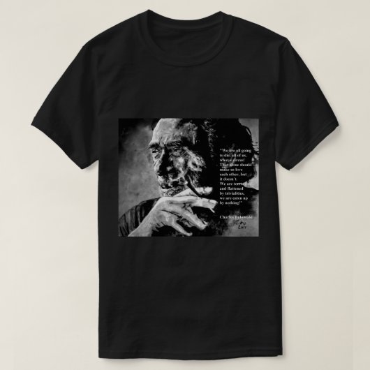 T-shirt Charles Bukowski - noir - citation Postcard.png (Design devant)