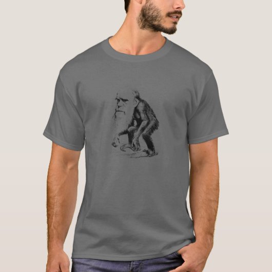 T-shirt Charles Darwin En Tant Qu'Ape - Évolution (Devant)