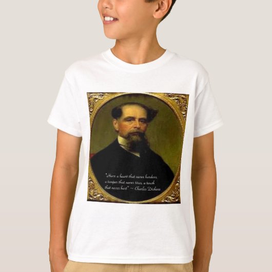 T-shirt Charles Dickens et Citation Coeur (Devant)