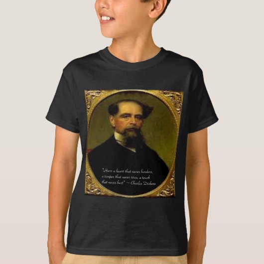 T-shirt Charles Dickens et Citation Coeur (Devant)