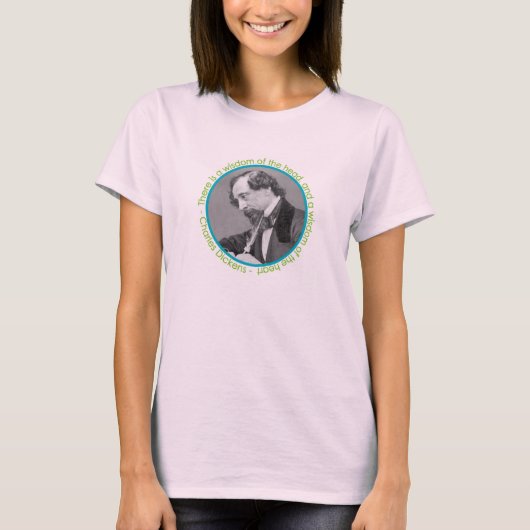 T-shirt Charles Dickens Portrait Avec Citation (Devant)