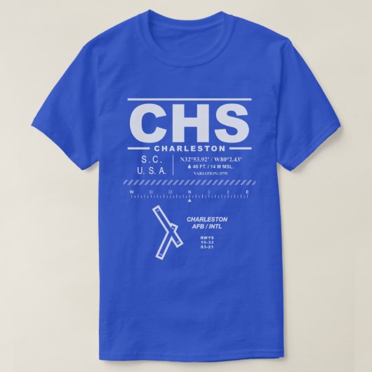 T-shirt Charleston AFB / Aéroport international CHS T-Shir (Design devant)