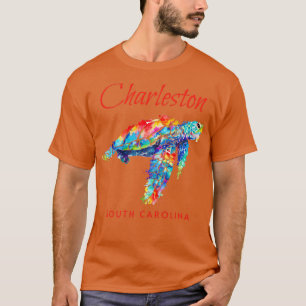 T-shirt Charleston Caroline du Sud Aquarelle Tortue de mer