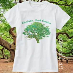 T-shirt Charleston Caroline du Sud Élégant chêne vivant