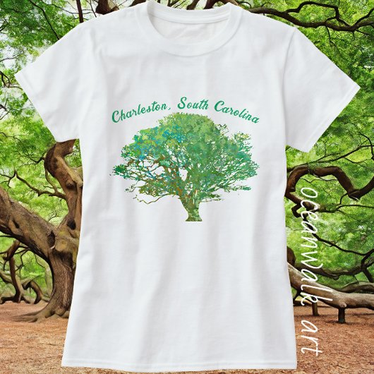 T-shirt Charleston Caroline du Sud Élégant chêne vivant