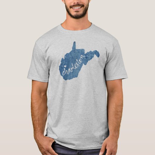 T-shirt Charleston Ouest Virginie-Occidentale Grain de boi (Devant)