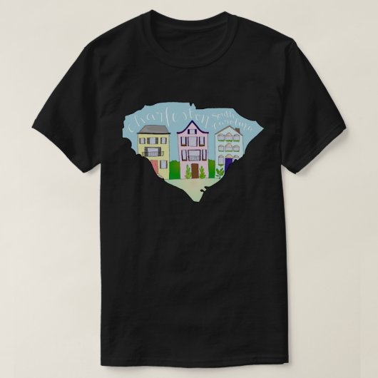 T-shirt Charleston, Rangée arc-en-ciel de Caroline du Sud (Design devant)