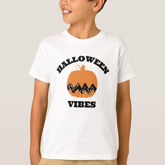 T-shirt Charlie Brown Orange Citrouille | Vibes d'Hallowee (Devant)