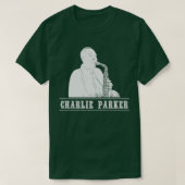 T-shirt Charlie Parker blanc rétro (Design devant)