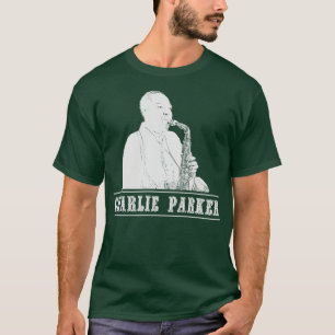 T-shirt Charlie Parker blanc rétro