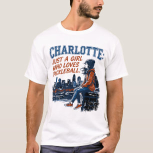 T-shirt Charlotte Caroline du Nord Fille aime Pickleball