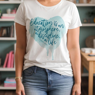 T-shirt Charlotte Mason Homeschool Citation Aquarelle Coeu