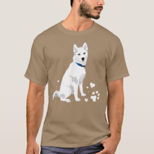 T-shirt Charmant blanc Sibérie Huskysweet blanc chien de n