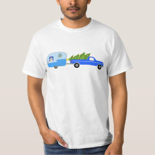 T-shirt Charmant Camper de Noël Remorque Vintage RV Xmas