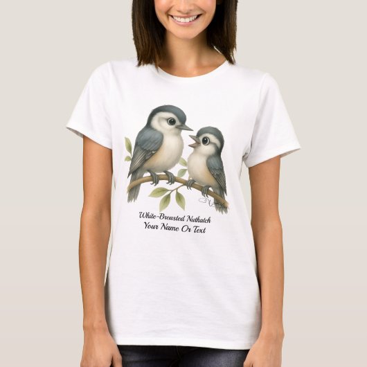 T-shirt Charmant Nuthatch à poitrine blanche (Devant)