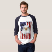 T-shirt Charmante aigle Américain, Drapeau Américain, Patr (Devant entier)
