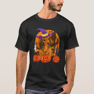 T-shirt Charmante sorcière de Vienne Dachshund Citrouille 