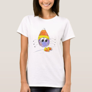 T-shirt Charme blanc bonbon araignée de maïs