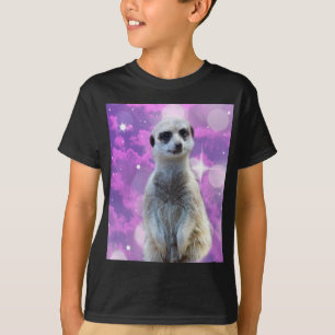 T-shirt Charme chatoyant : Meerkat sur Pink Bokeh Arrière 