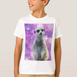 T-shirt Charme chatoyant : Meerkat sur Pink Bokeh Arrière 