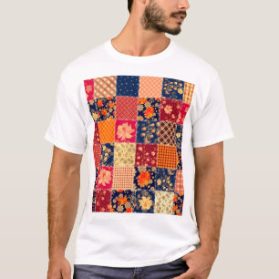 T-shirt Charme d'appareillage : mélange floral et géométri