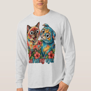 T-shirt Charme de chat siamois et chartreux amoureux de ch