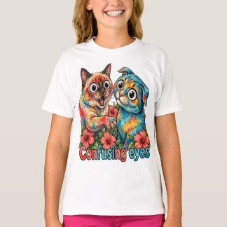 T-shirt Charme de chat siamois et chartreux amoureux de ch