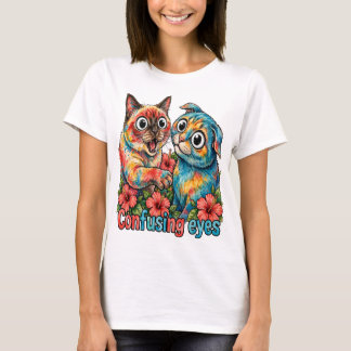 T-shirt Charme de chat siamois et chartreux amoureux de ch