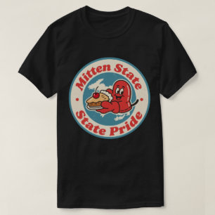 T-shirt Charme des Grands Lacs_ Michigan Mitten Style Vint