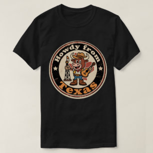 T-shirt Charme occidental excentrique_Cowboy texan Longhor