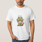 T-shirt Charming Chat in Frog Casquette - Adorable Baby Ki (Devant)
