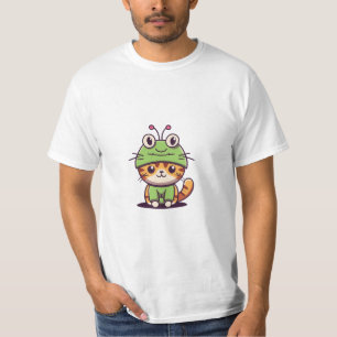 T-shirt Charming Chat in Frog Casquette - Adorable Baby Ki