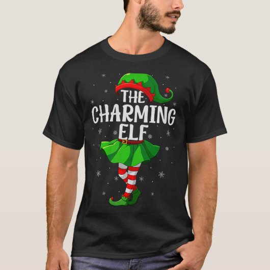 T-shirt Charming Elf Christmas Girls Women Elf Squad Xmas (Devant)
