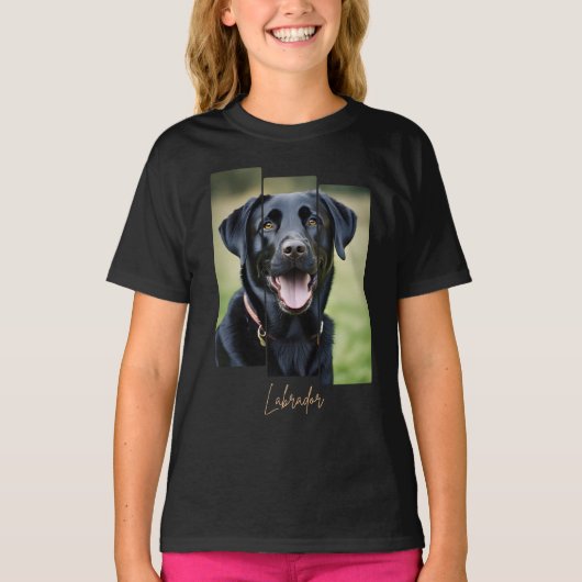 T-shirt Charming Labrador Retriever Portrait - Triptych Ar (Devant)