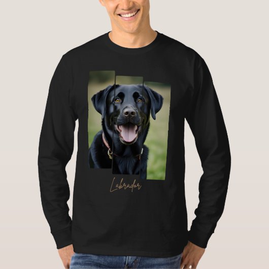T-shirt Charming Labrador Retriever Portrait - Triptych Ar (Devant)