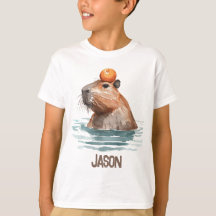 Charming mignonne Capybara avec Orange et nom des 
