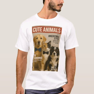 T-shirt Charming Pet Trio - Animaux élégants avec Personal