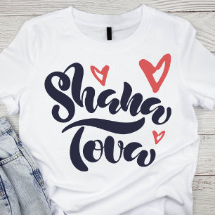 T-shirt Charming Shana Tova avec les coeurs