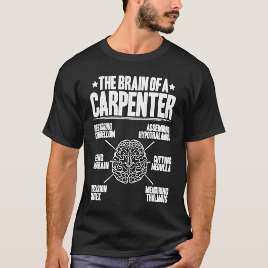 T-shirt Charpentier à cerveau typique (Devant)