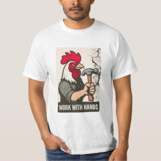 T-shirt Charpentier Coq : Travaillez avec les mains sur un