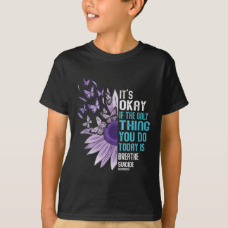 T-shirt Charte de prévention du suicide violet et sarcelle
