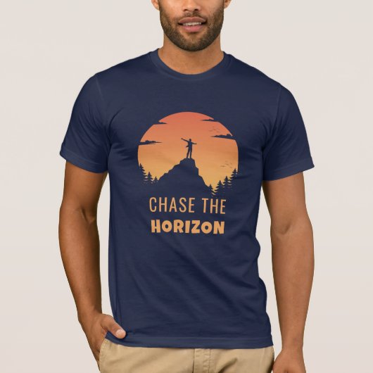T-shirt Chase the Horizon - Bold Sunset Mountain Adventure (Devant)