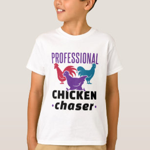 T-shirt Chaser de poulet professionnel Poulets colorés