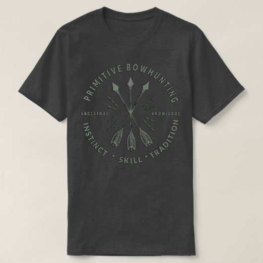 T-shirt Chasse à la chaudière primitive Tir à l'arc Chasse (Design devant)
