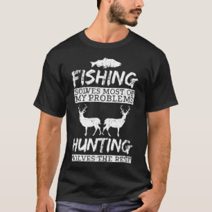 T-shirt Chasse à la pêche amusante résout le problème Pois