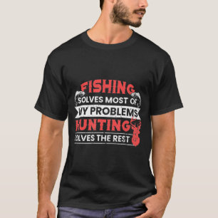 T-shirt Chasse à la pêche pour Noël Humour Cool chasseur