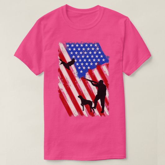T-shirt Chasse à l'oie au drapeau américain (Design devant)