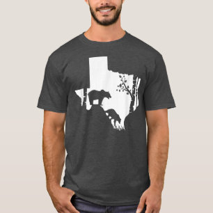 T-shirt Chasse à l'ours grizzli Brown - carte TEXAS chasse
